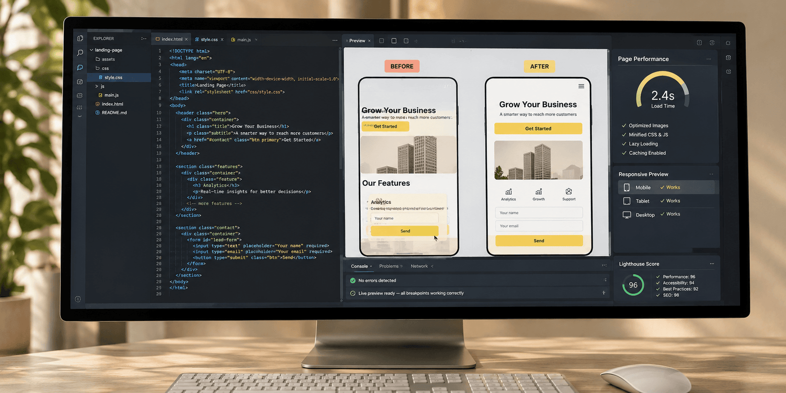 Website development preview